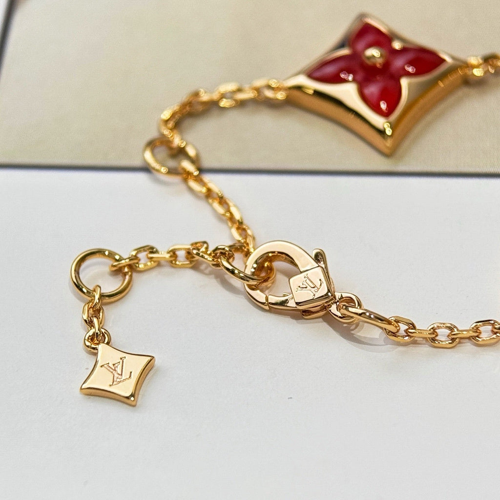 JW1018 LV Color Blossom BB Sun Ear Stud/Bracelet, Pink Gold and Cornelian