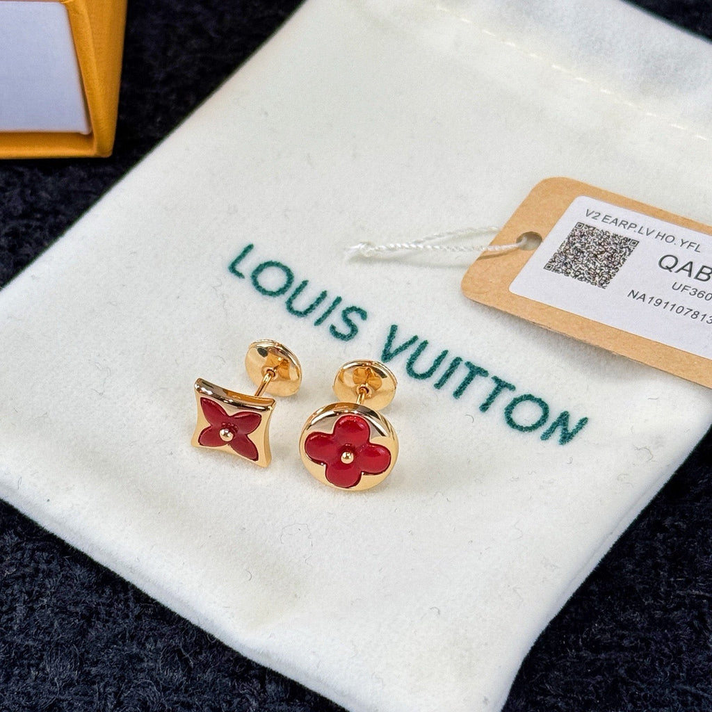 JW1018 LV Color Blossom BB Sun Ear Stud/Bracelet, Pink Gold and Cornelian
